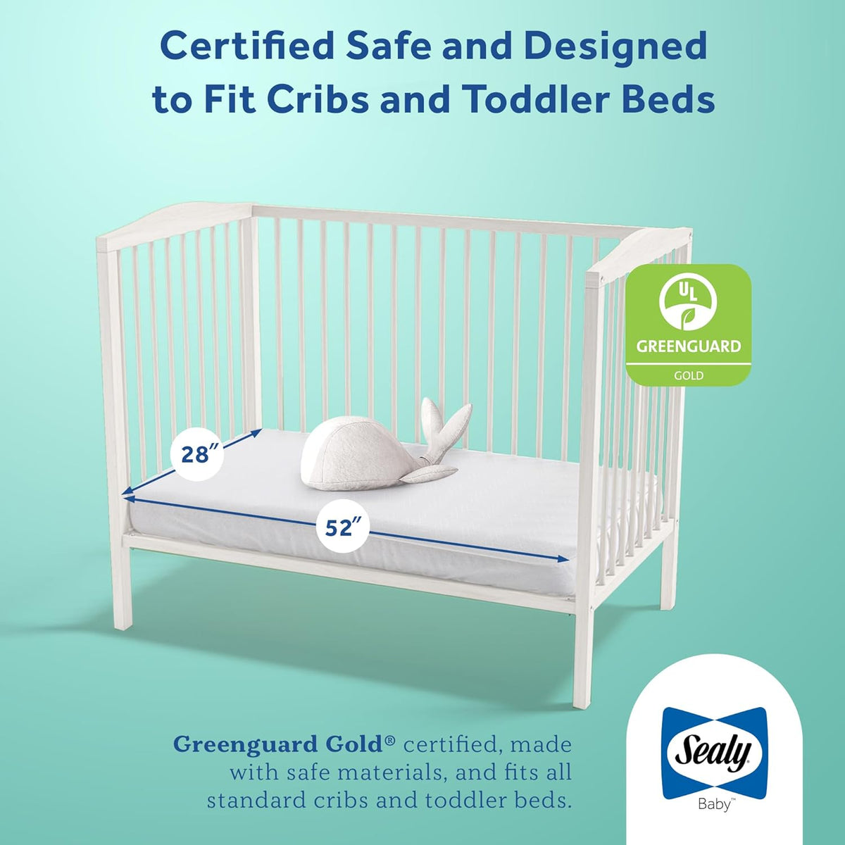 Sealy Baby Airy Night Diamond Breathable Crib Mattress, Made in USA, GREENGUARD GOLD Certified