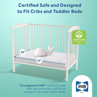 Sealy Baby Airy Night Diamond Breathable Crib Mattress, Made in USA, GREENGUARD GOLD Certified