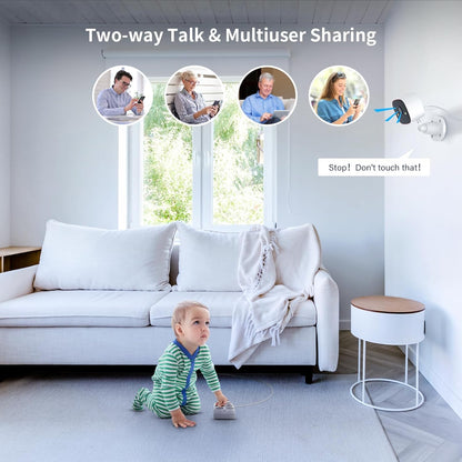 Jennov Outdoor/Indoor Security Cameras 5Ghz/2.4Ghz, 2K HD WiFi/Color Night Vision/Motion Detection