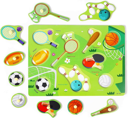 GRINNNIE 9 Pack Montessori Toddler Puzzle for 3 4 5 Years Old, Wooden Learning Puzzle for Toddlers