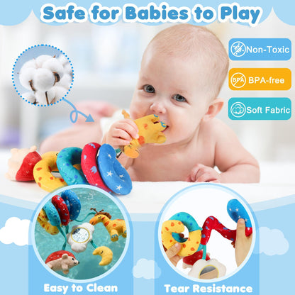 URMYWO Spiral Car Seat Toys for Babies 0-6 Months, Newborn Toys & Infant Toys, 3 Month Baby Toys