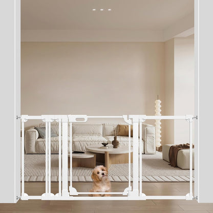 WAOWAO Clear Acrylic Baby Gate for Stairs Modern Design Acrylic Auto Close Pet Gate, 57.87-66.14"