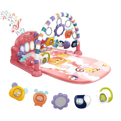 dearlomum Baby Play Mat Baby Gym,Funny Play Piano Tummy Time Baby Activity Mat with 5 Infant