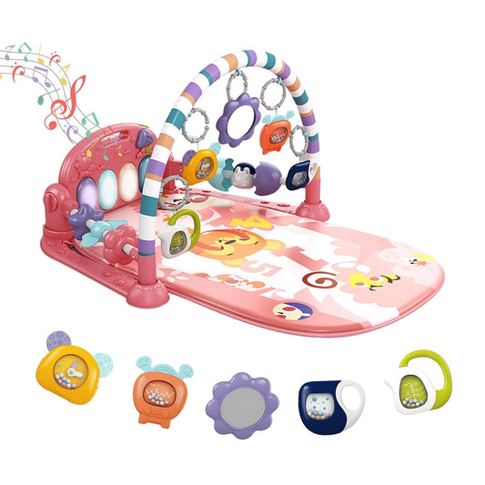 dearlomum Baby Play Mat Baby Gym,Funny Play Piano Tummy Time Baby Activity Mat with 5 Infant