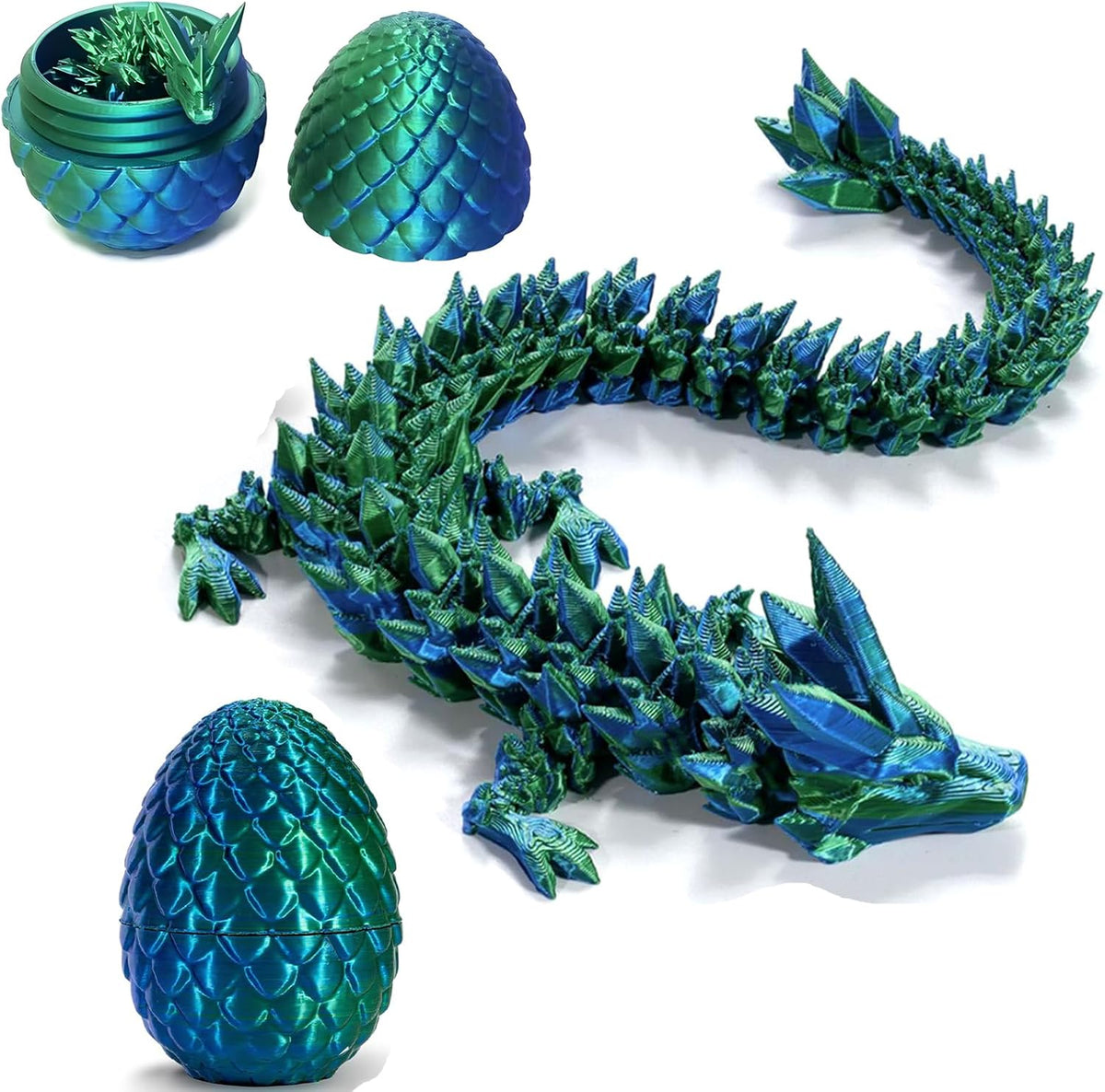 3D Printed Dragon Egg,Mystery Crystal Dragon Fidget Toys,Articulated Dragon,Home Desk Decor Easter
