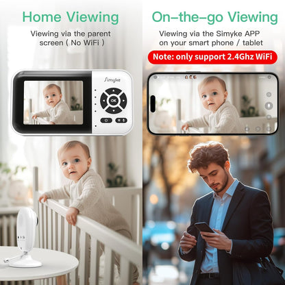 Smart Video Baby Monitor with Camera and Audio,Dual Mode,WiFi On/Off Switch,2.8inch