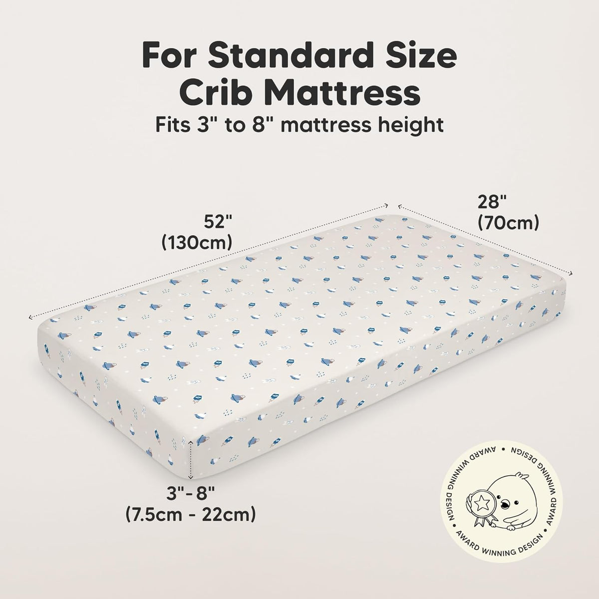 KeaBabies 2-Pack Organic Crib Sheets for Boys, Girls - 52x28 Fitted Crib Mattress Sheet Neutral