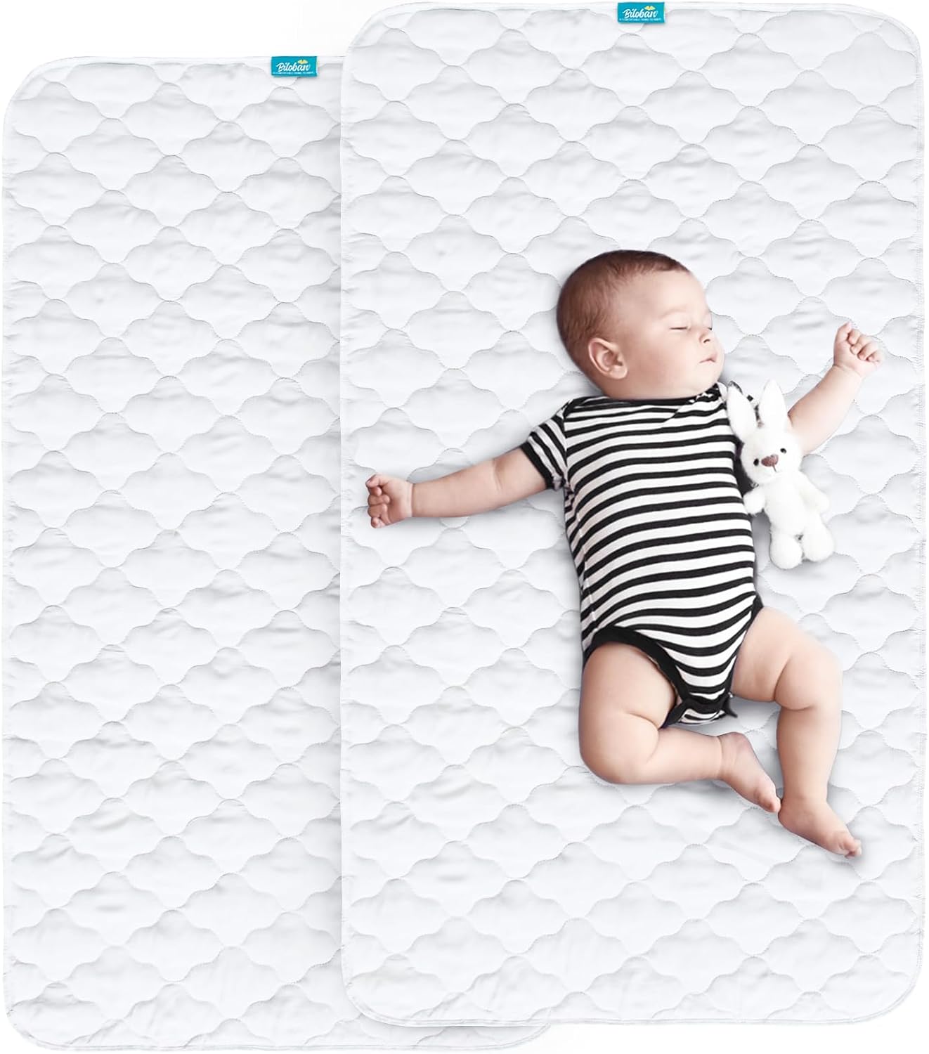 Waterproof Crib Mattress Protector Pad Cover 2 Pack 28" x 52", Anti Slip & Absorbent Waterproof Bed