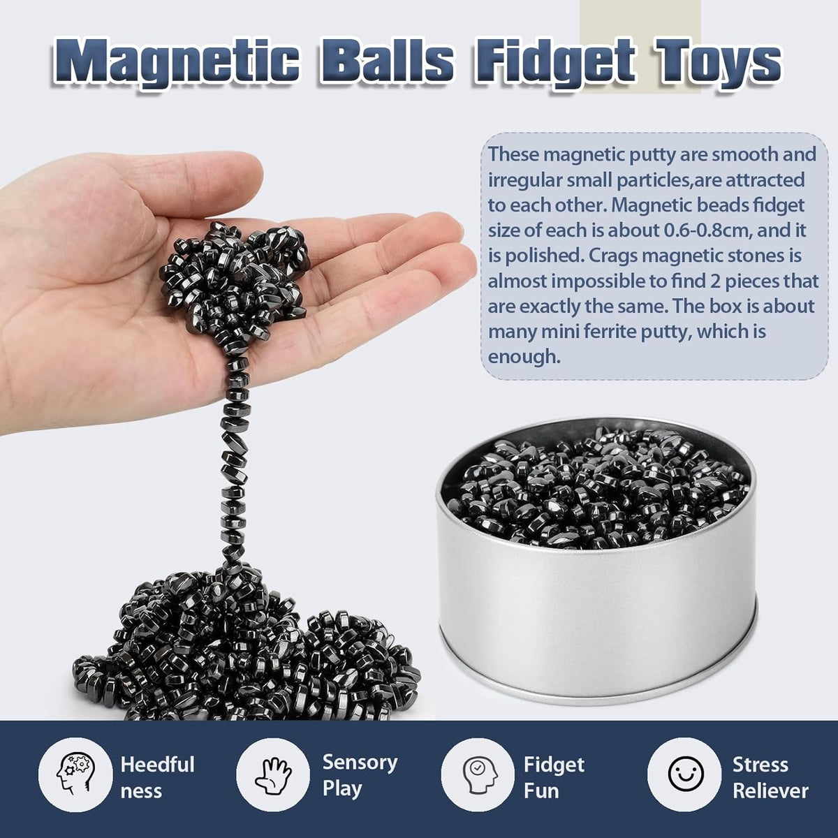 Magnetic Putty Over 600 Weak Magnetic Beads Fidget Ferrite Putty Crags Magnetic Stones Fun Quiet