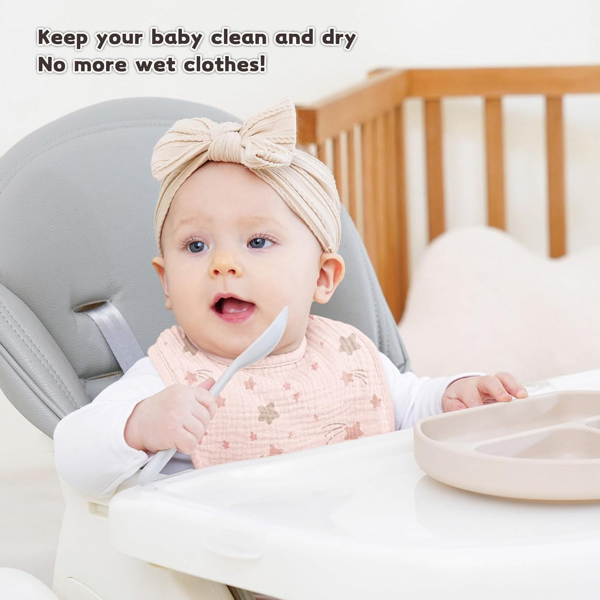 Susurration Muslin Baby Drool Bibs 10Pack Soft Square Adjustable Bandana Bibs for Unisex Baby Girls