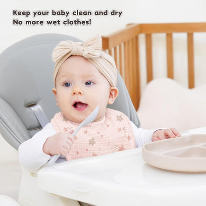 Susurration Muslin Baby Drool Bibs 10Pack Soft Square Adjustable Bandana Bibs for Unisex Baby Girls