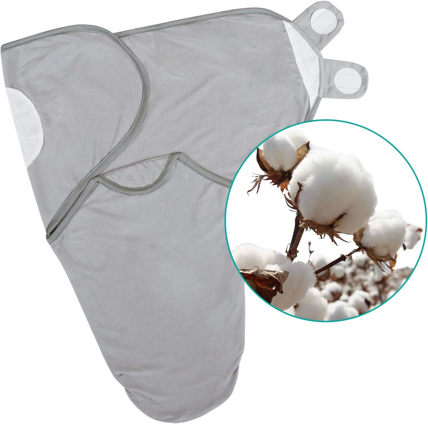 Biloban Baby Swaddles 0-3 Months for Girls, Cotton Swaddle Blanket, Newborn Essentials, Grey &
