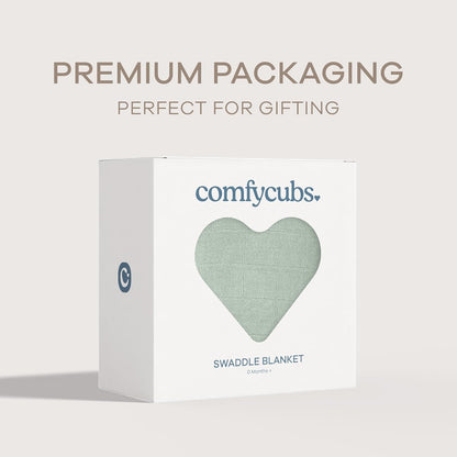 Comfy Cubs Muslin Swaddle Blankets Pack of 1 - 47 x 47 Inch Soft Cotton Baby Blanket Set, Large