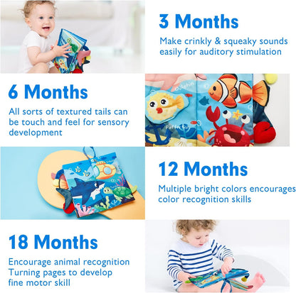 hahaland Baby Books 0-6 Months,Infant Tummy Time Toy High Contrast Sensory Baby Toys 6 to 12 Months