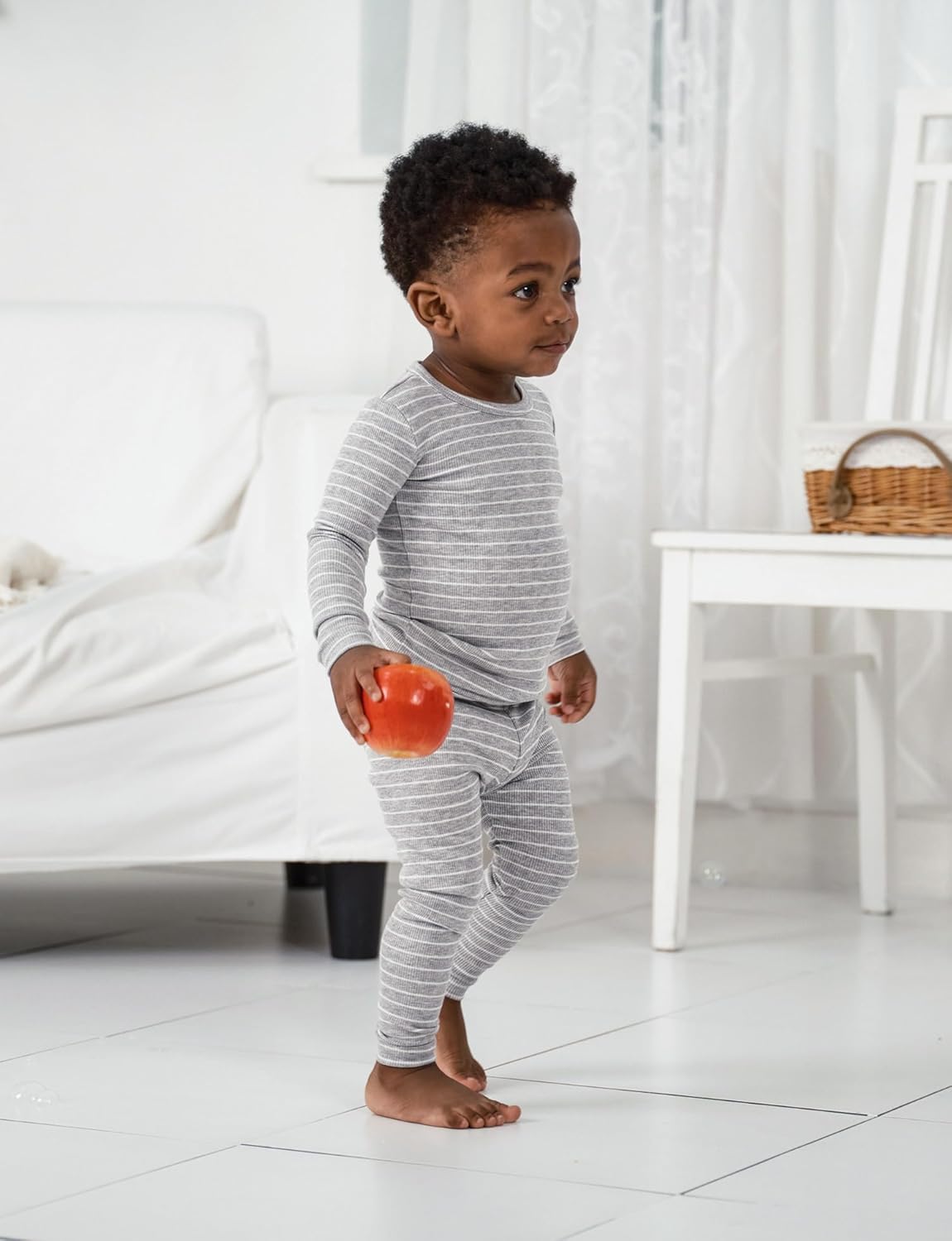 AVAUMA Stripe Pattern Baby Boys Girls Pajama Set Kids Toddler Snug fit Ribbed Sleepwear pjs for
