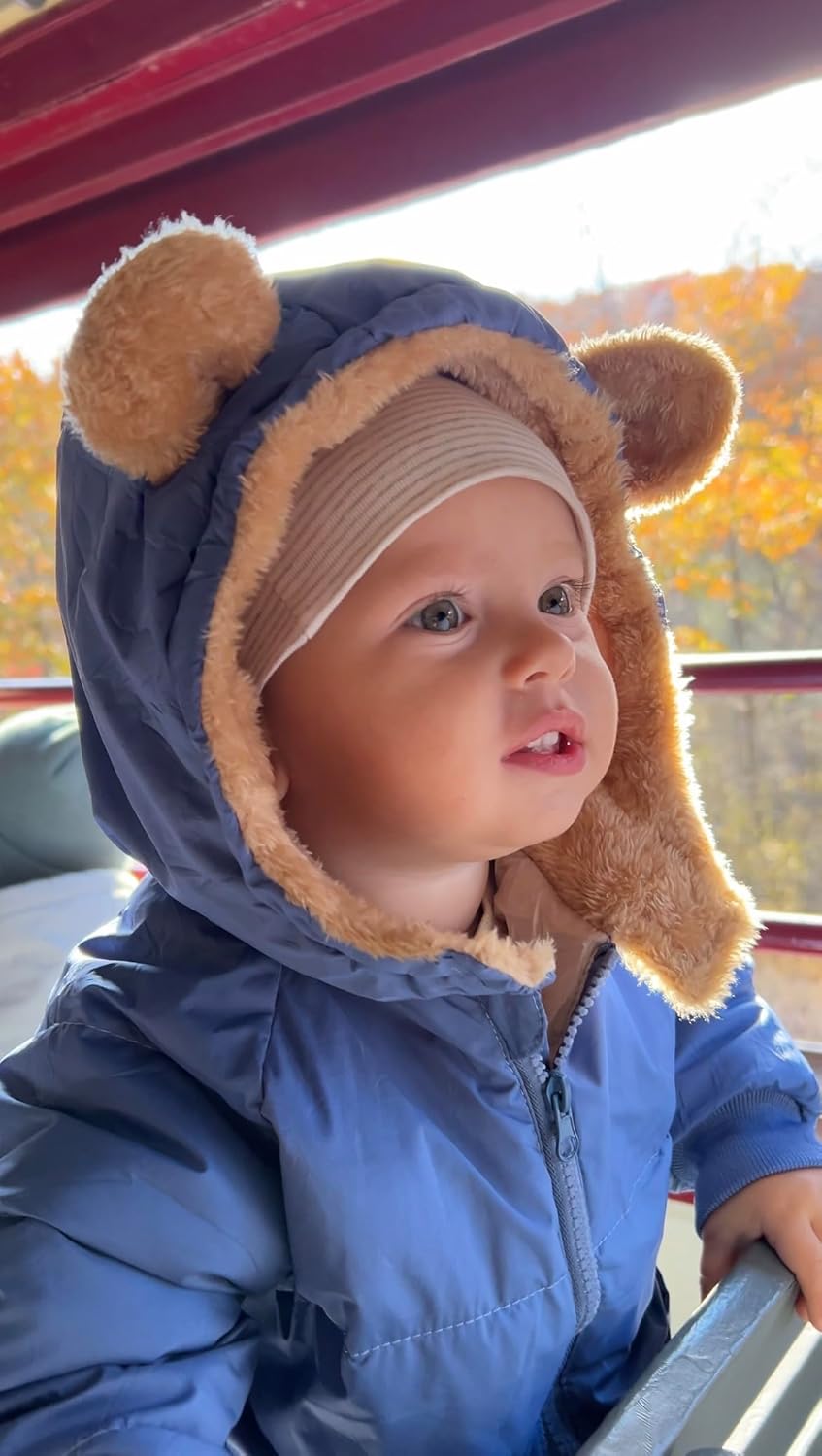 TUONROAD Baby Girls Coats for 6 Months-5 Years Toddlers Boy Winter Jacket Warm Bear Hooded Outdoor