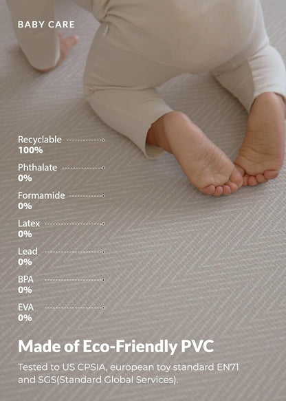 Baby Care Play Mat (Large, Hygge - Spore & Wooden) 82'' x 55'' Original One-Piece Reversible