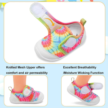 FEETCITY Baby First Walking Shoes Boys Girls Infant Sneakers Crib Shoes Breathable Lightweight Slip