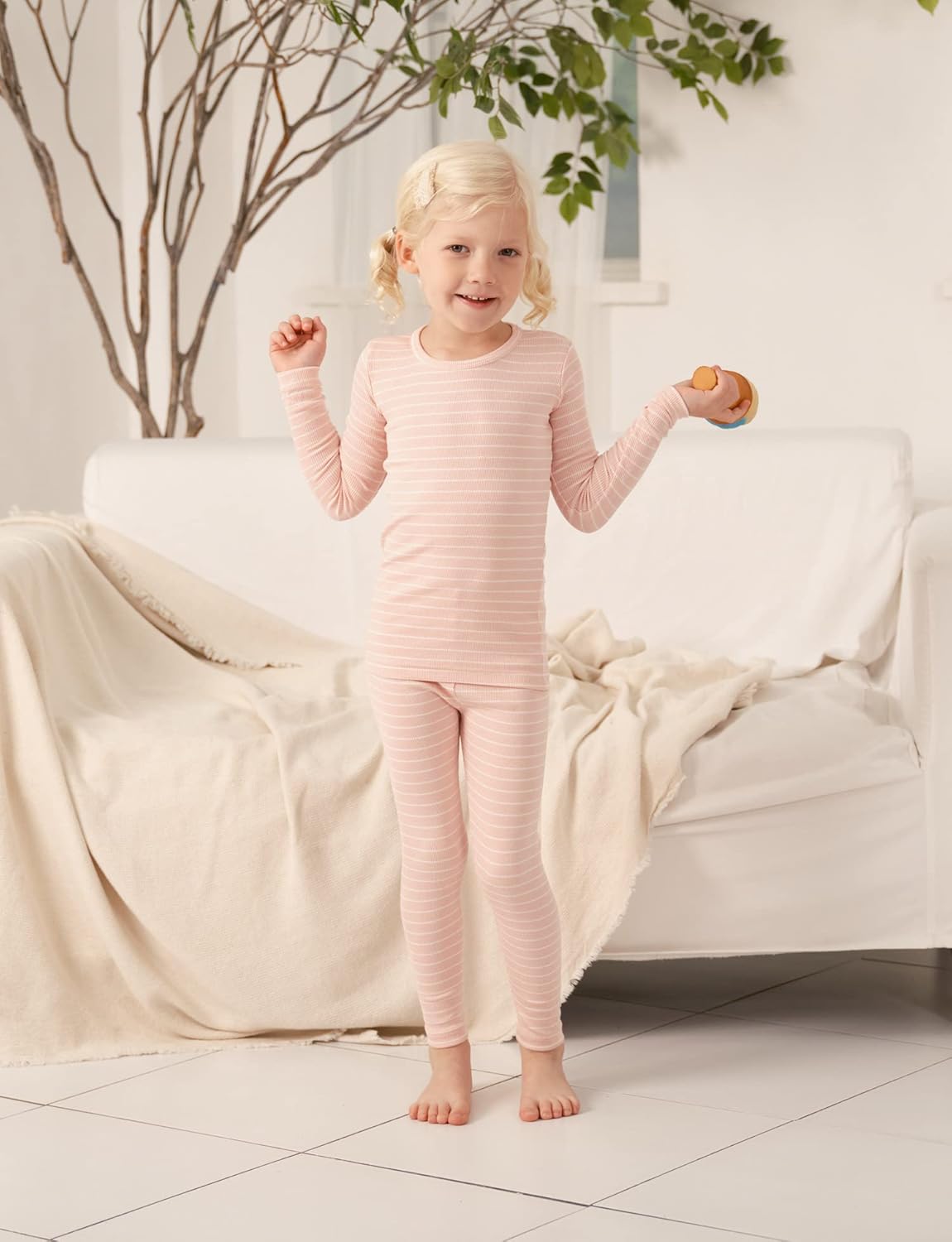 AVAUMA Stripe Pattern Baby Boys Girls Pajama Set Kids Toddler Snug fit Ribbed Sleepwear pjs for