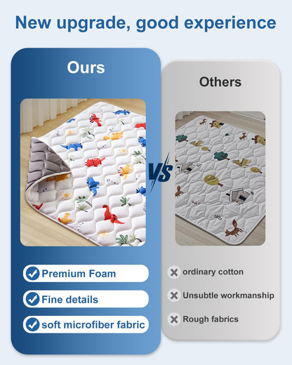 Odorless Premium Foam Baby Play Mat 47" x 47", Soft Microfiber Fabric Crawling Mat for Floor