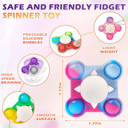 24 PCS Pop Fidget Spinners - Colorful Party Favors for Kids - Sensory Toys for Stress Relief and