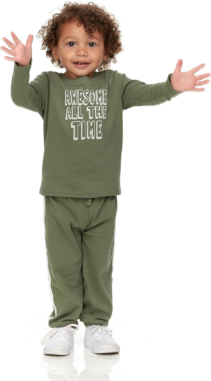 Cudlie 5-Pack Baby/Toddler Boys Jogger Pants - Lightweight Tapered Sweatpants - Lounge Jogger for