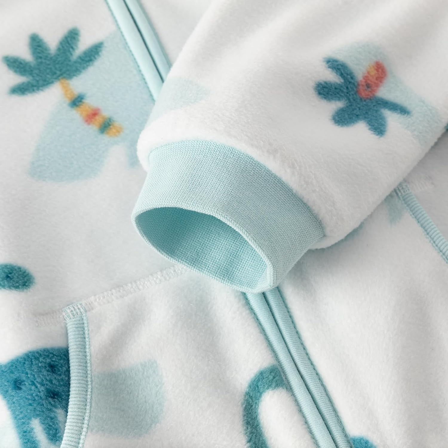 DAVE & BELLA Kids Printed Polar Fleece Jacket Toddler Baby Boys Girls Zip Up Long Sleeve Spring