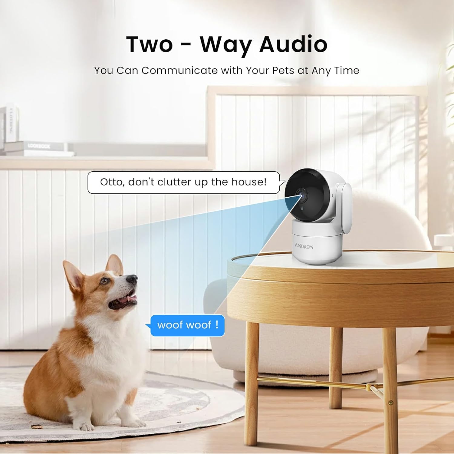 2K Pan-Tilt Indoor Security Camera, 360° Pet/Dog Monitoring, Motion Tracking, Night Vision, 2-Way
