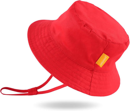 JANGANNSA Cotton Baby Sun Hat Infant Toddler Boys Girls Bucket Hats Summer Sun Protection Kids