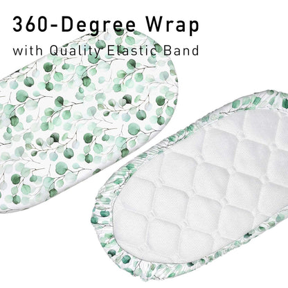 Gllquen Baby Bassinet Sheets 4 Pack, Breathable Cozy Fitted Mattress Sheet, Elastic Travel Crib