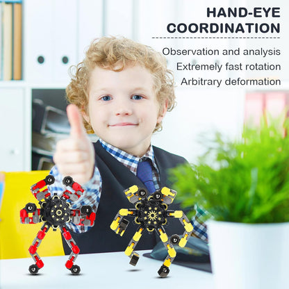 20 Pcs Transformable Chain Robot Finger Spinner Robot Deformed Mechanical Spiral Twister Fingertip