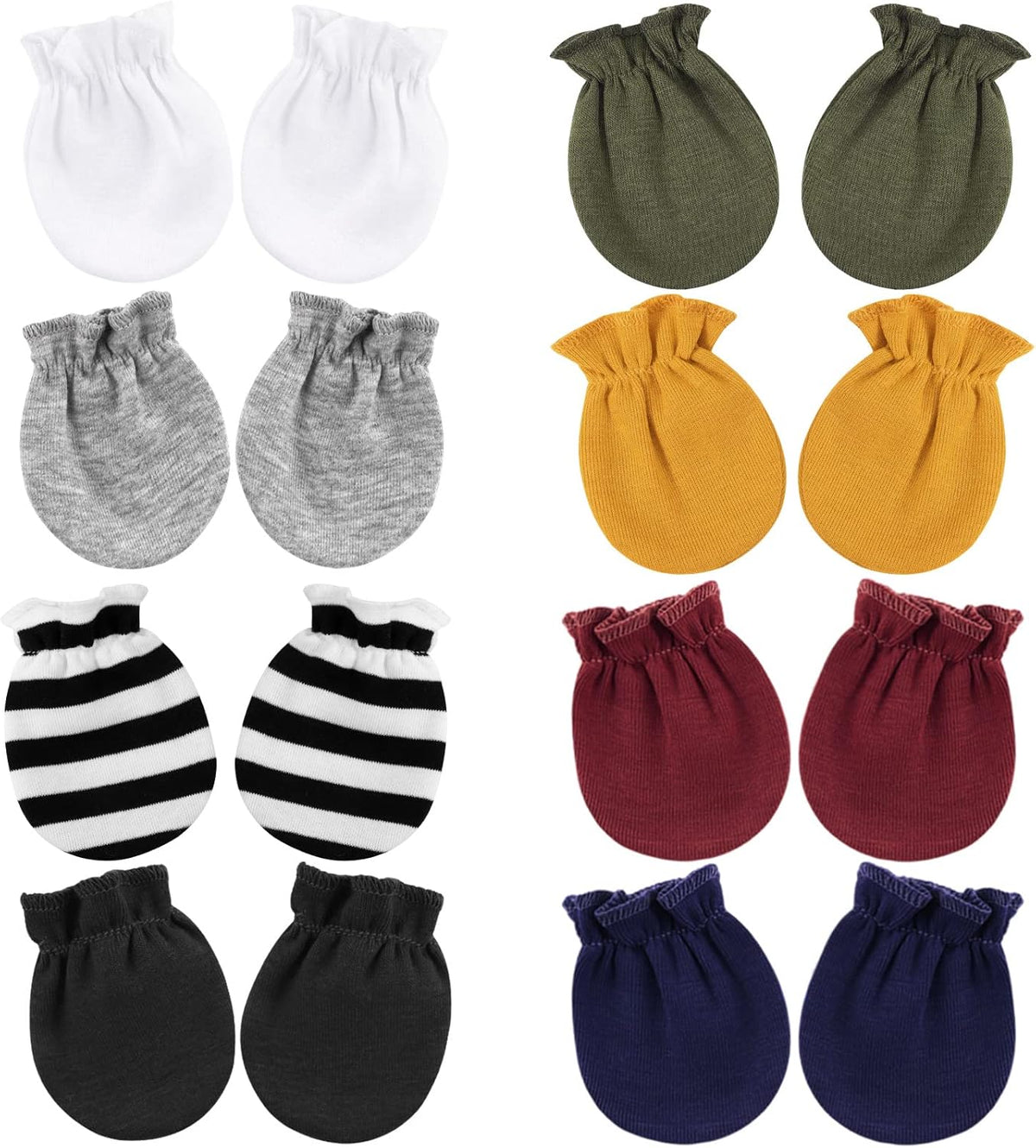 Newborn Baby Mittens No Scratch Cotton Elastic Wrist Gloves Infant Toddler Mittens for Baby Boy
