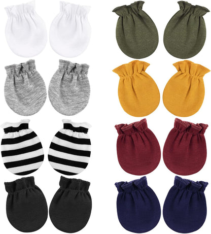 Newborn Baby Mittens No Scratch Cotton Elastic Wrist Gloves Infant Toddler Mittens for Baby Boy