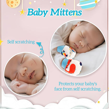 No Scratch Baby Mittens Newborn Infant Toddler Mittens Soft Elastic Wrist Gloves Mitten for 0-6