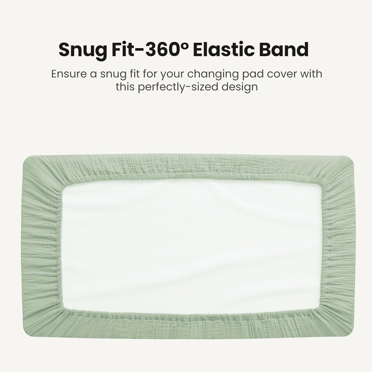 Konssy Waterproof Muslin Changing Pad Cover 2 Pack, Quilted Cotton Fitted Diaper Changing Table