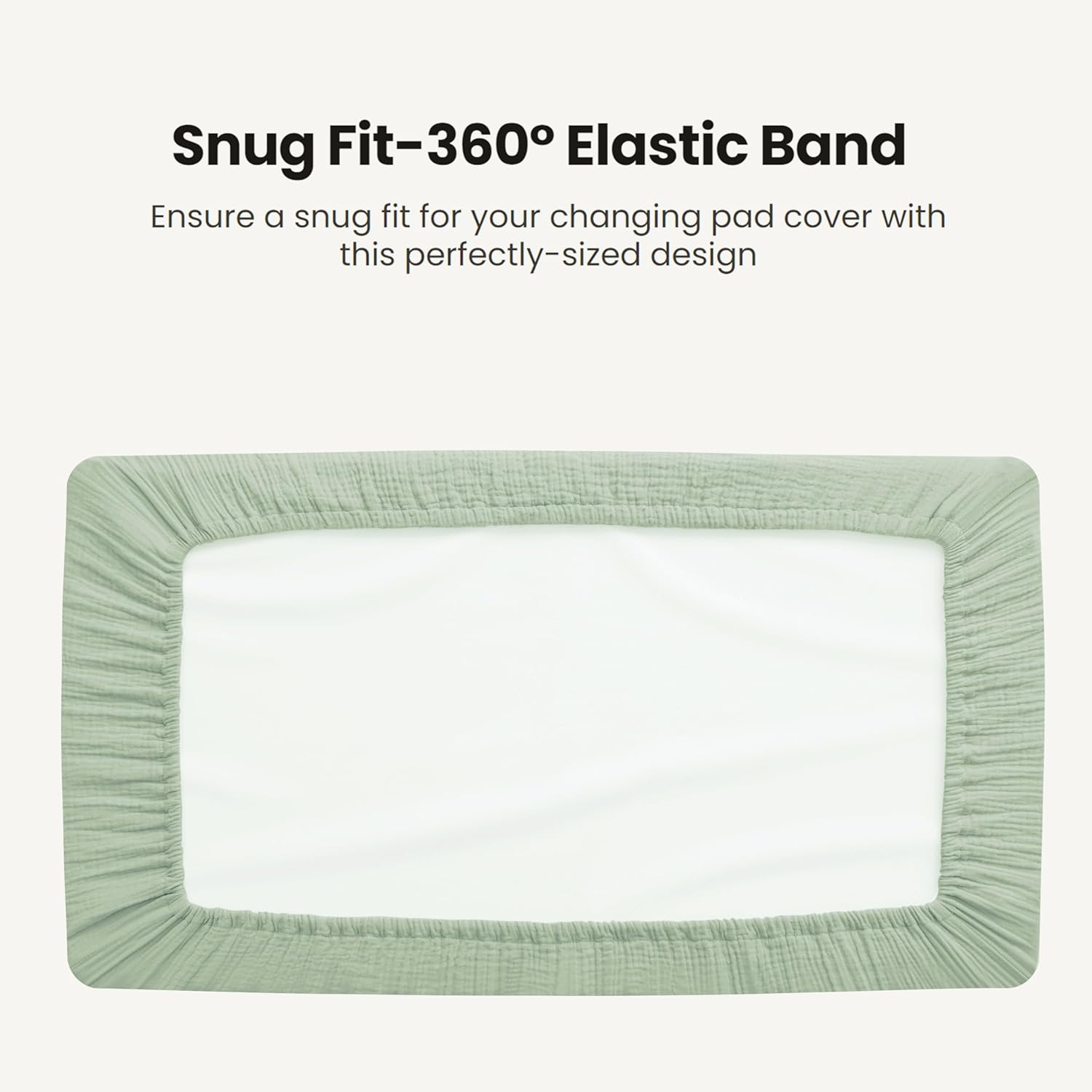 Konssy Waterproof Muslin Changing Pad Cover 2 Pack, Quilted Cotton Fitted Diaper Changing Table