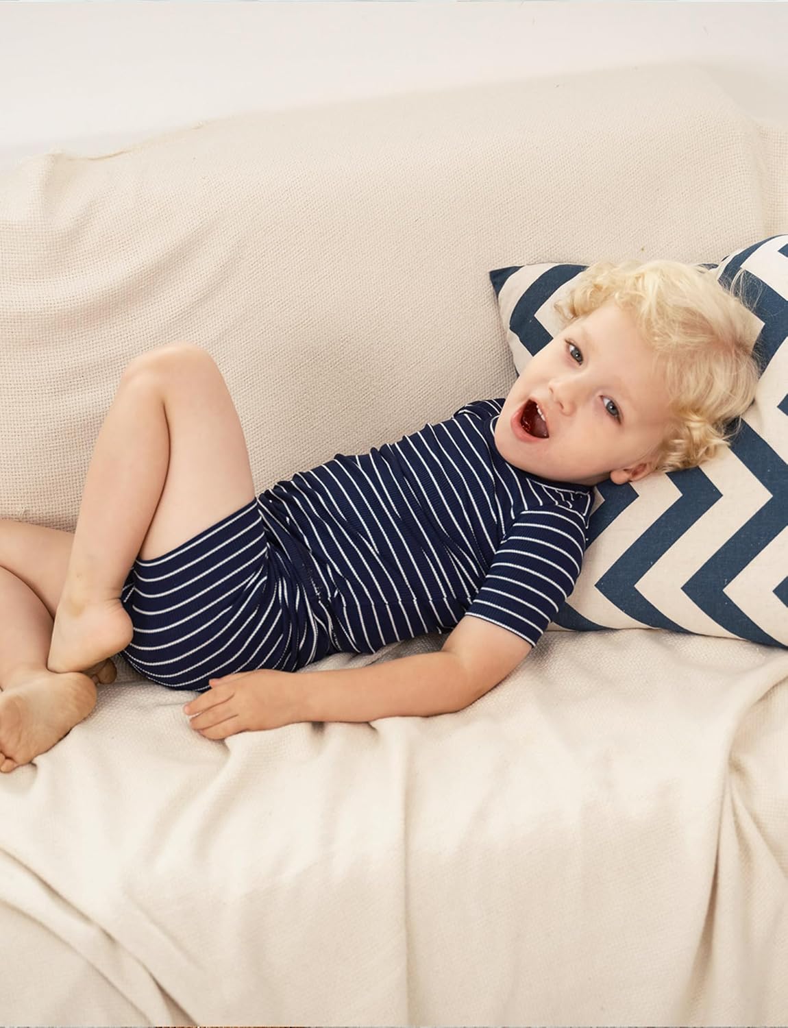 AVAUMA Stripe Pattern Baby Boys Girls Pajama Set Kids Toddler Snug fit Ribbed Sleepwear pjs for