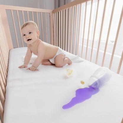 Waterproof Crib Mattress Protector Zippered 2 Pack, 6-Side Waterproof Crib Mattress Encasement