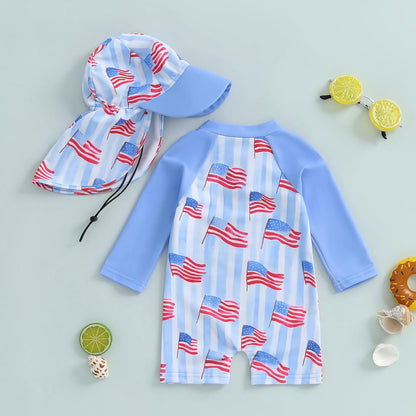 Hnyenmcko Baby/Toddler Boy Rash Guard Swimsuit Long Sleeve One Piece Zipper Swimwear Sunsuit Infant