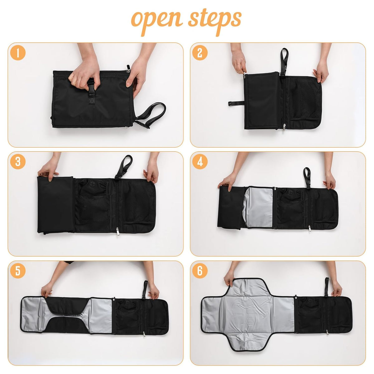 Portable Baby Diaper Changing Pad Smart Organized Diaper Changing Travel Bag with Wipe Dispenser
