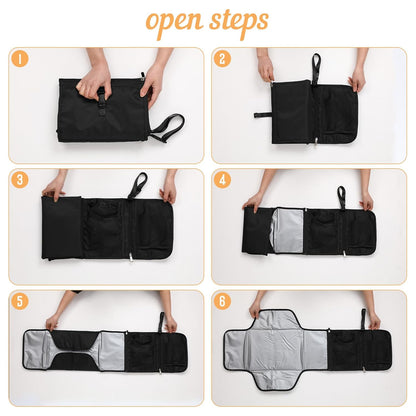 Portable Baby Diaper Changing Pad Smart Organized Diaper Changing Travel Bag with Wipe Dispenser
