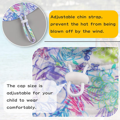 Peecabe Summer Baby Sun Hat for Boys Girls UPF 50+ Wide Brim Toddle Bucket Hat Adjustable Baby
