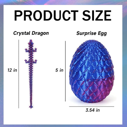 Easter Eggs Gifts for Kids, 3D Printed Dragon in Egg Easter Basket Stuffers Easter Toys for Kids