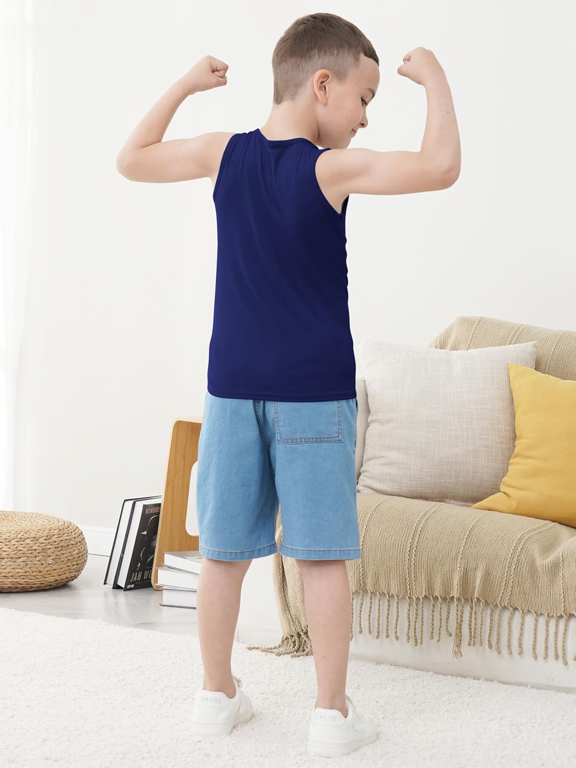 5 Pack Boys Tank Tops Boys Undershirts Kids Cotton Undershirts Tees Sleeveless Tank Tops Shirts for