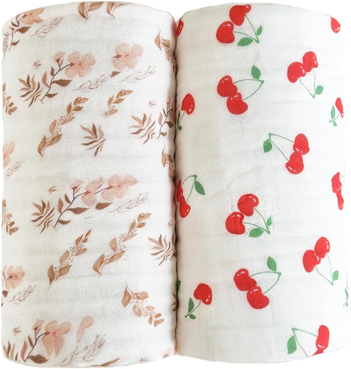 Pack of 2 Ultra Soft Muslin Baby Blankets for Girls Boys Breathable Lightweight Cotton Muslin