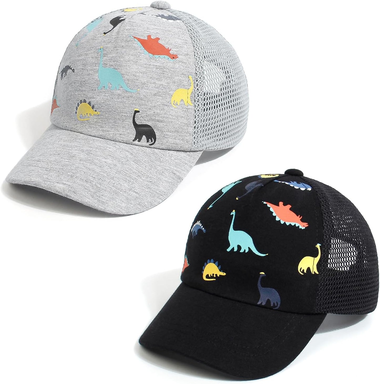 Duoyeree Toddler Baseball Cap Baby Cap Sun hat Print Dinosaur Pattern and Solid Color hat Kids boy