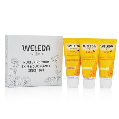 Weleda Baby Calendula Diaper Cream, 2.8 Fluid Ounce (Pack of 3), Plant Rich Protection with