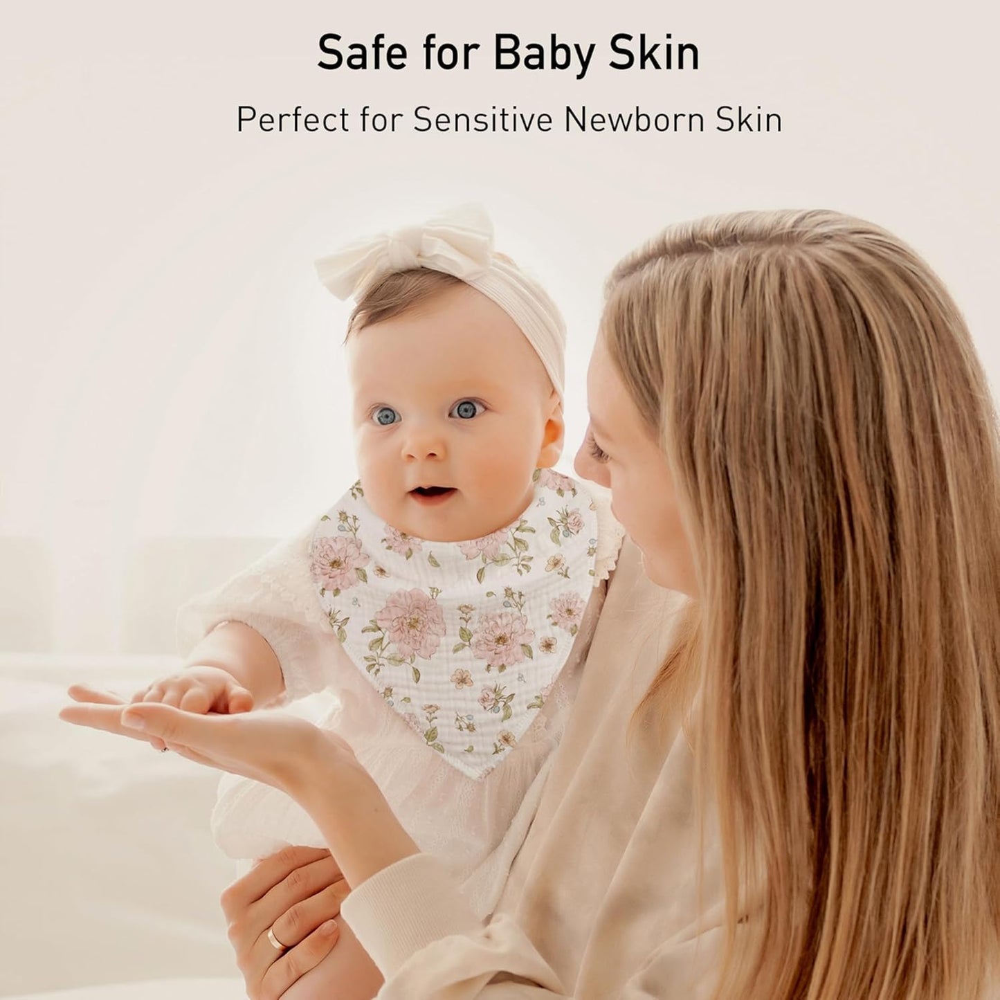 Muslin Baby Bibs 8 Pack, Baby Bandana Drool Bib for Drooling and Teething, Cotton Soft Absorbent