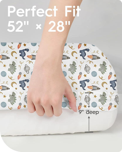 Premium Fitted Baby Boy Crib Sheets for Standard Crib Mattress - Ultra-Soft Jersey Knit Crib
