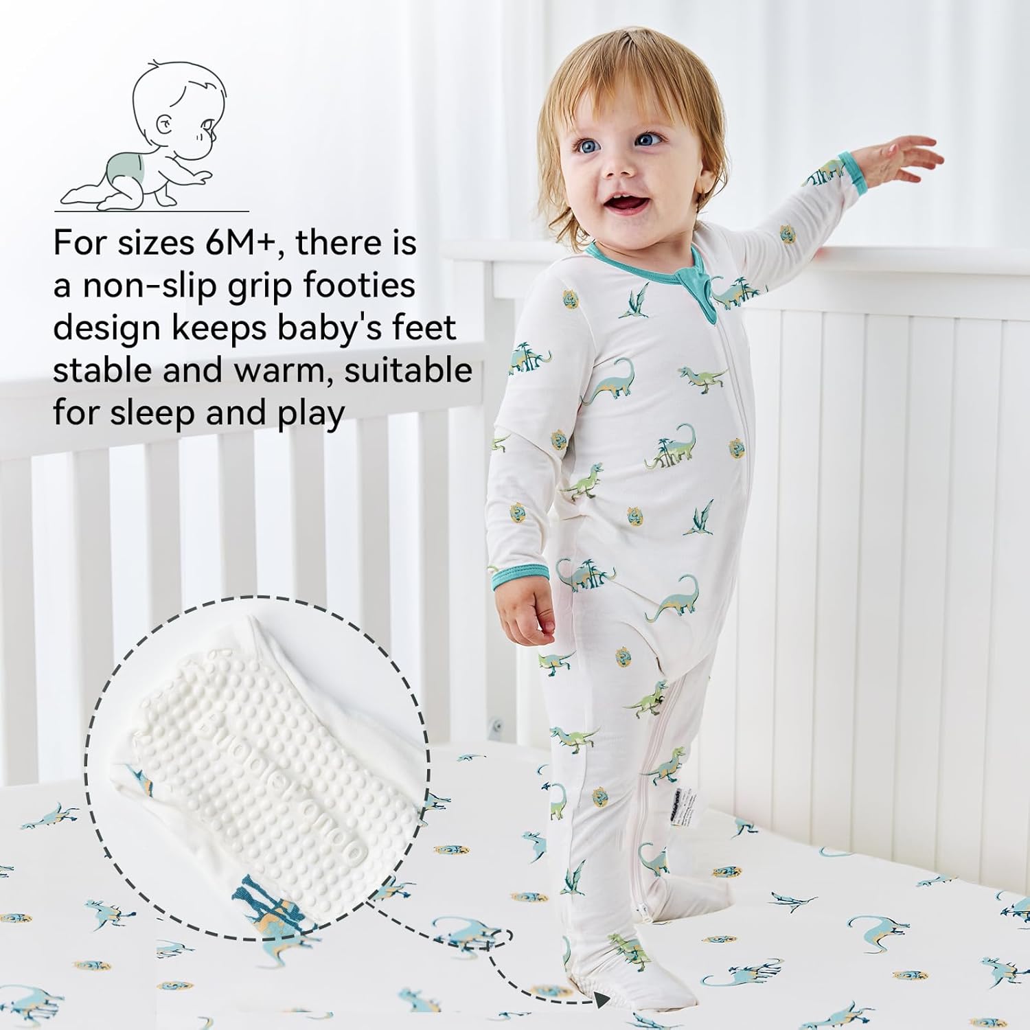 BubblePanda Rayon Made From Bamboo Baby Pajamas Baby Clothes for Boys Girls Unisex Zip-Front